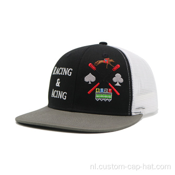 Nieuwe design trucker hoed met borduurlogo